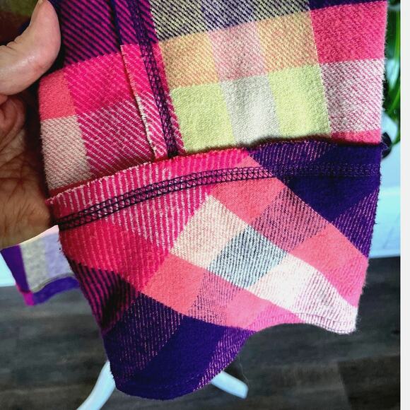 Free People So Long Summer Plaid Flannel Button Down Pink Purple Sm/Med NWT - Picture 8 of 13